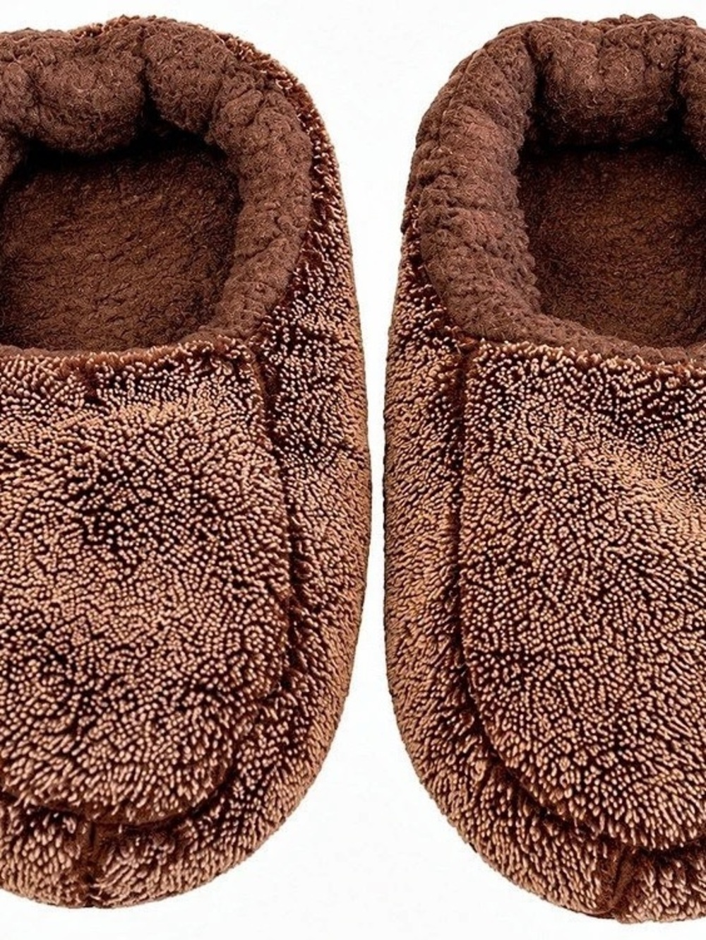 Snoozies Brown Plush Slippers Size Medium Like New